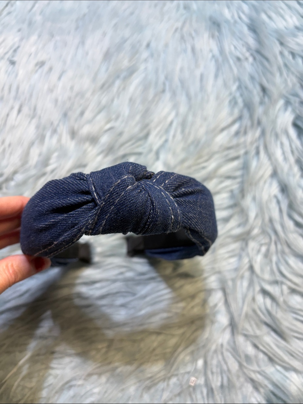 Dark Blue Denim Knot Headband
